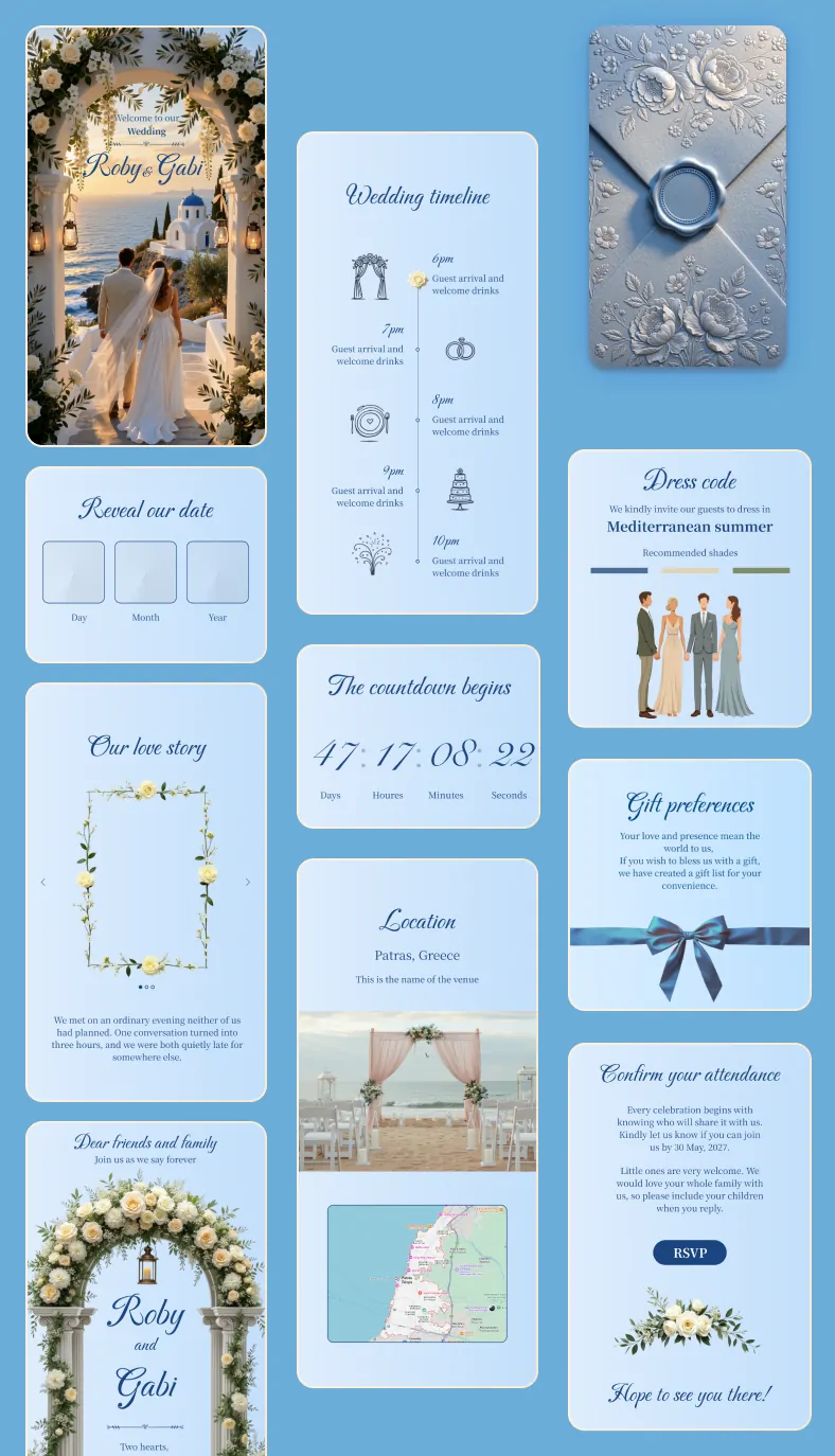 Azure, a wedding invitation design