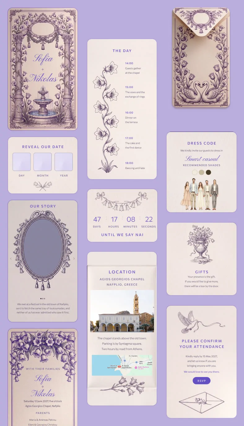 Every page of the Campanula design
