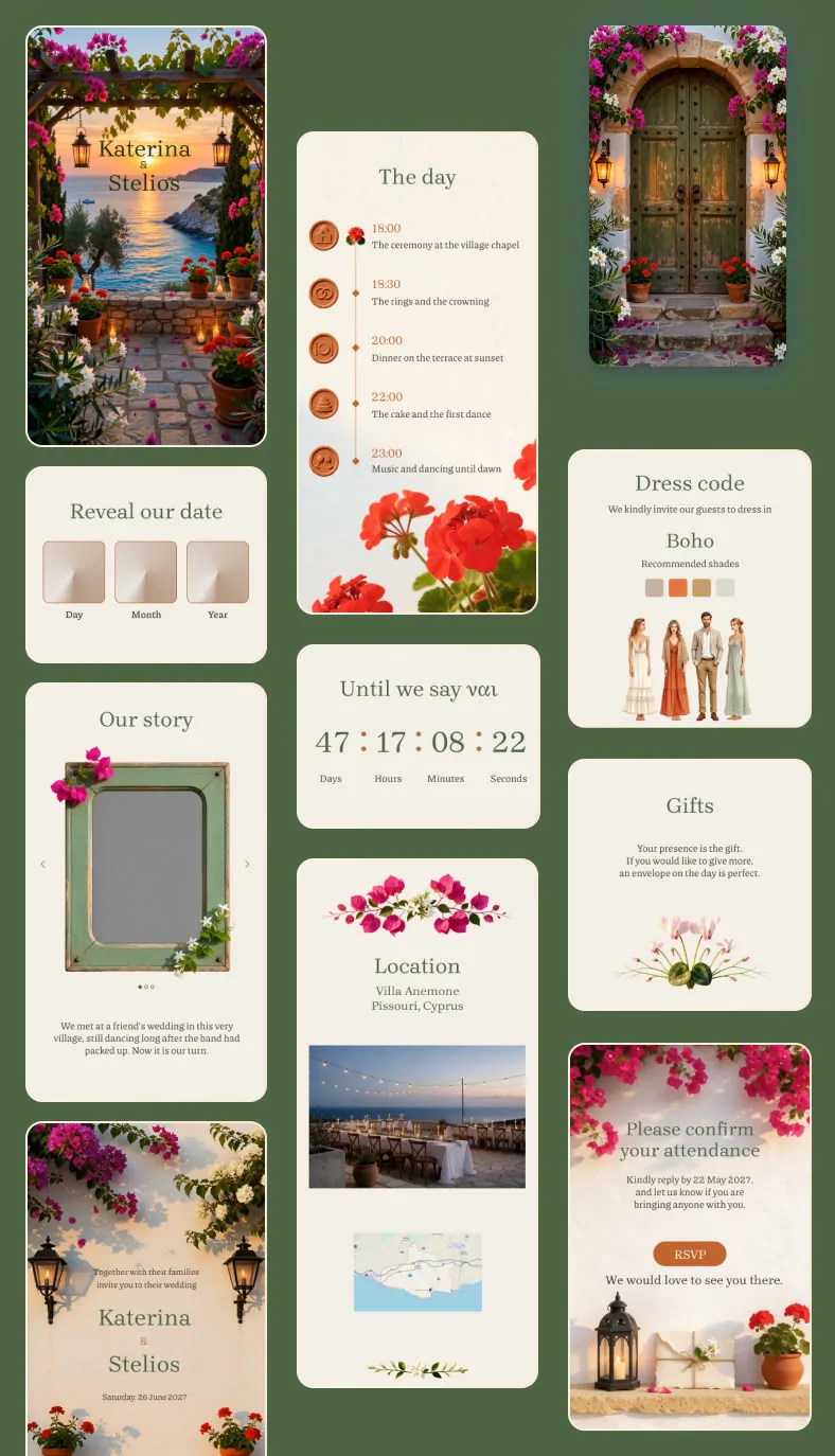 Cyclamen, a wedding invitation design