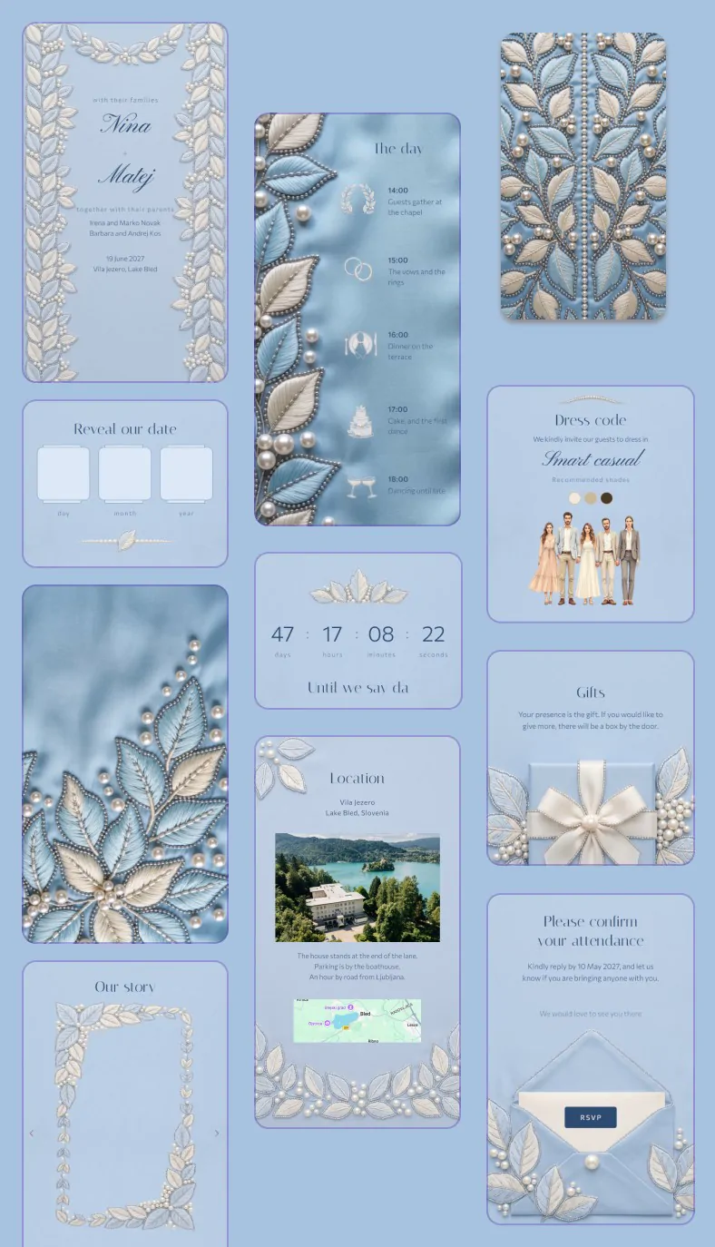 Jezero, a wedding invitation design