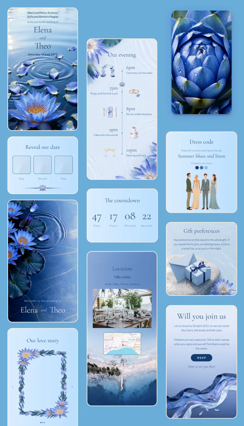 Lotus, a wedding invitation design