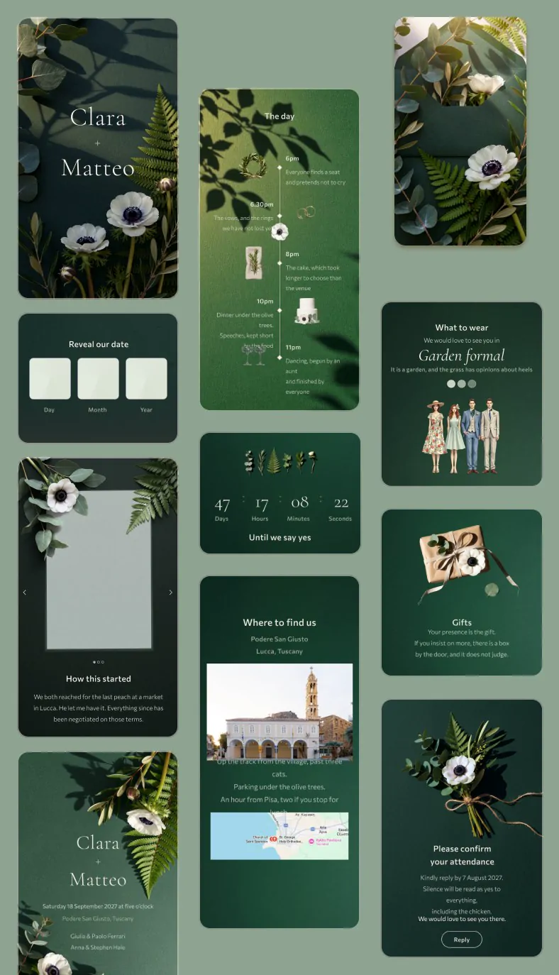 Lucca, a wedding invitation design
