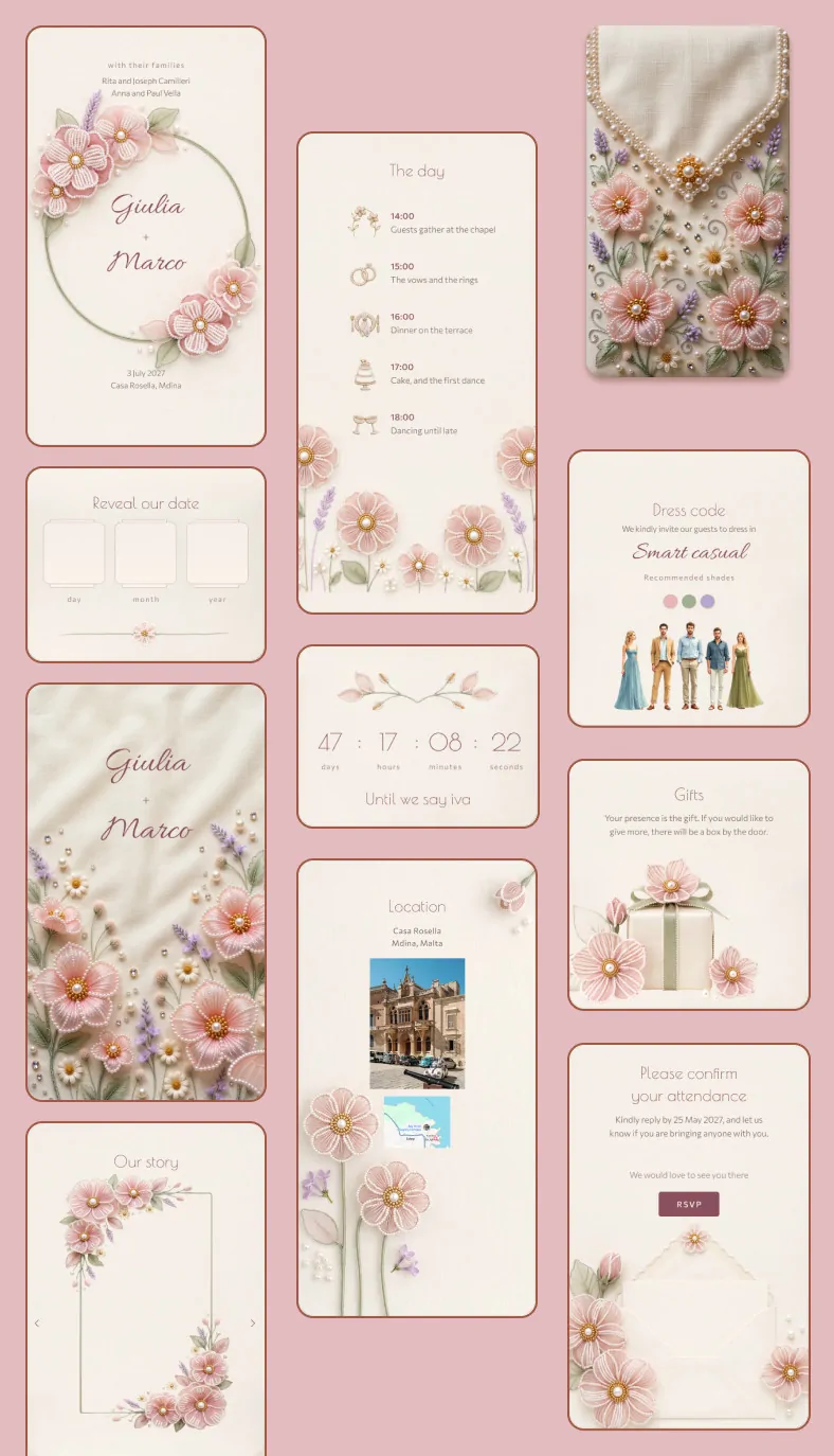 Mdina, a wedding invitation design