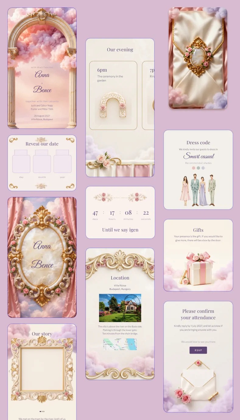 Rózsa, a wedding invitation design
